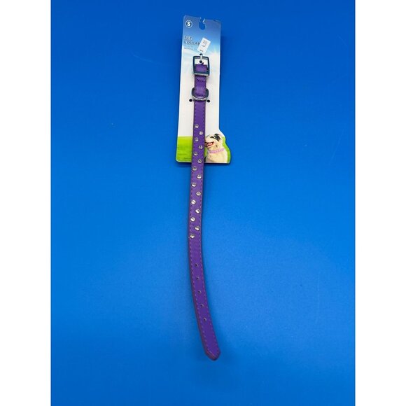 Purple Rhinestone Studded Pet Collar S Adjustable 14" - Picture 3 of 6
